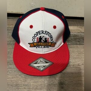 Cooperstown Hat Cap Mens Fitted S/M White Red All-Star MLB Baseball‎ Logo Adult